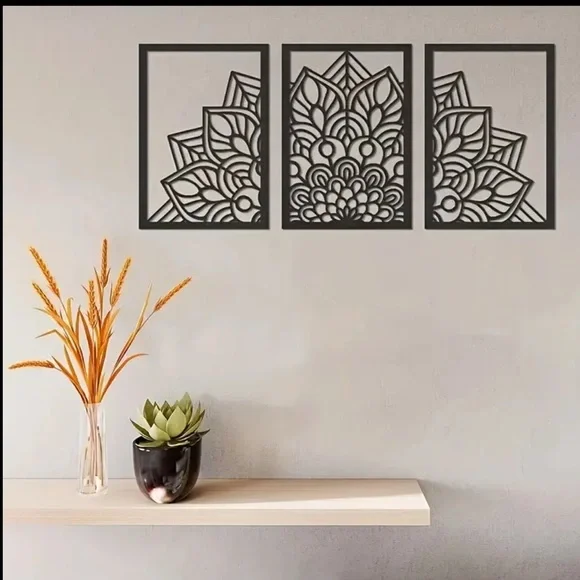 Black Geometric Art Wall Decor Set